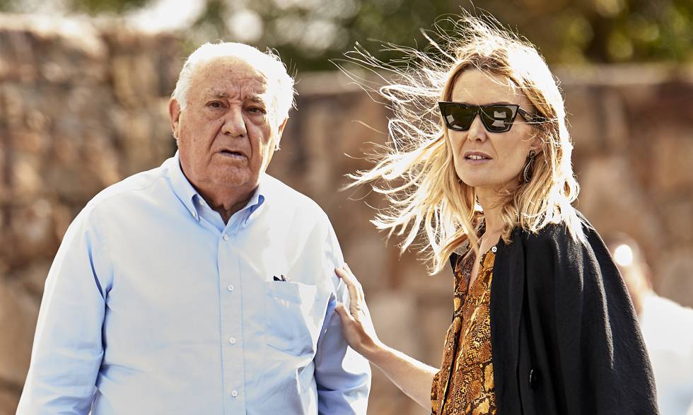 Amancio Ortega y su hija Marta Ortega en julio de 2018 durante una competición hípica.