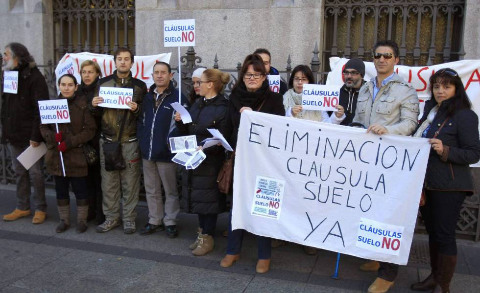 Protesta en Madrid contra las cláusulas abusivas en las hipotecas. 