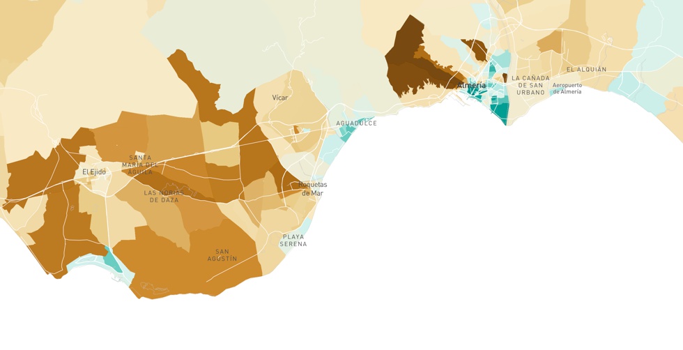 The map of the income of the Spaniards, street by street