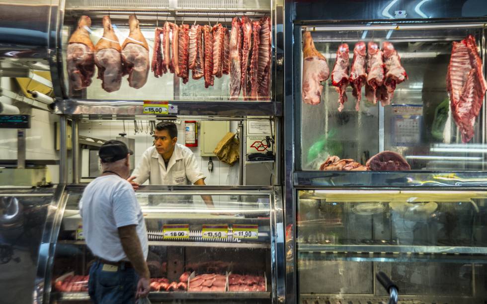 Una carnicería del centro de São Paulo, en marzo de 2017.