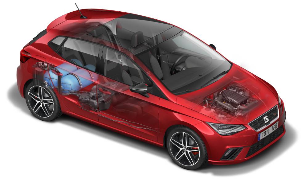radiografía mecánica de un Seat Ibiza de gas natural TGI.