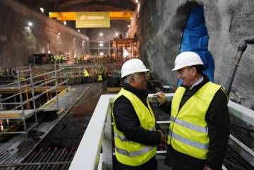 António Costa and Ignacio Sánchez Galán in the works of the Tâmega gigabateria.