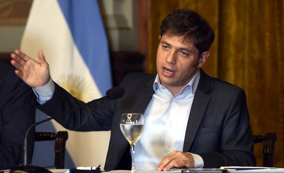 El gobernador de Buenos Aires, Axel Kicillof, durante una rueda de prensa celebrada en enero.