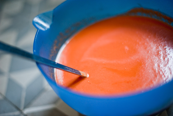 Gazpacho de tomate, pimiento choricero y jerez