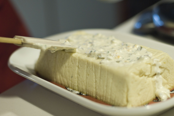 Pastel de merluza al martini