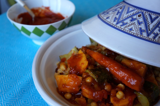 Receta de fin de mes: tajín de verduras con garbanzos