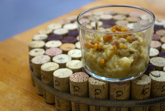 Arroz cremoso de ceps con tocino