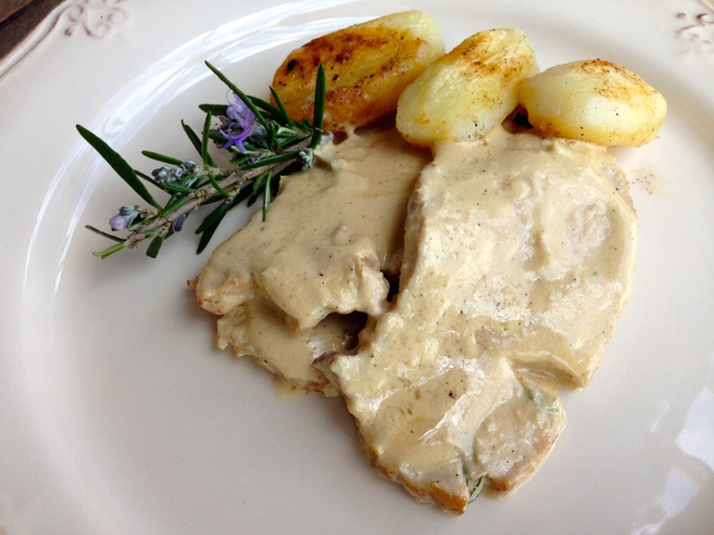 Lomo con mascarpone y romero