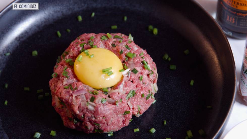 Tres steak tartares con carne de Wagyu