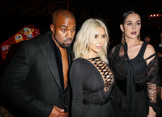 Kanye West, Kim Kardashian y Katy Perry