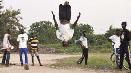 Entrenamiento de Capoeira en Adidome, Ghana.