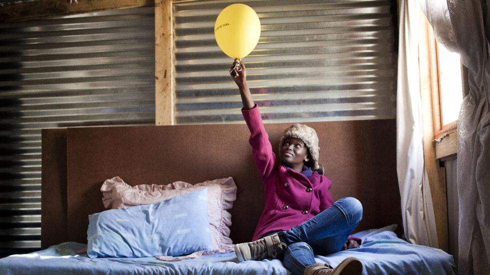 Phumeza Tisile, el día en que celebró que se había curado de tuberculosis.