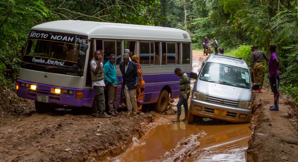 Accidente de tr&aacute;fico en Amani, Tanzania.