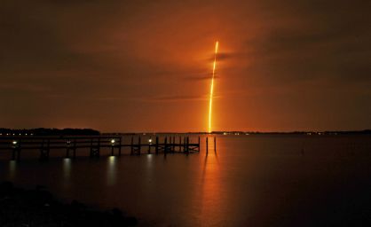 Momento del lanzamiento del Falcon9 desde Cabo Cañaveral.