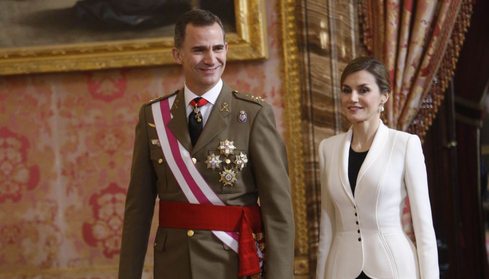 Los reyes durante la celebraci&oacute;n de la Pascua Militar. 