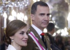GRA028. MADRID, 06012016.- Los Reyes durante la celebración de la Pascua Militar que han presidido en el Palacio Real, y a la que han asistido representantes de las instituciones del Estado, los tres Ejércitos y la Guardia Civil. EFEZipi