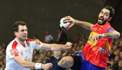 Entrerríos, durante el partido frente a Dinamarca.