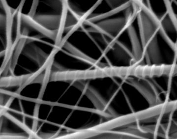 Nanofibras de dióxido de titanio.