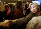 La candidata demócrata Hillary Clinton en Sioux City, Iowa.