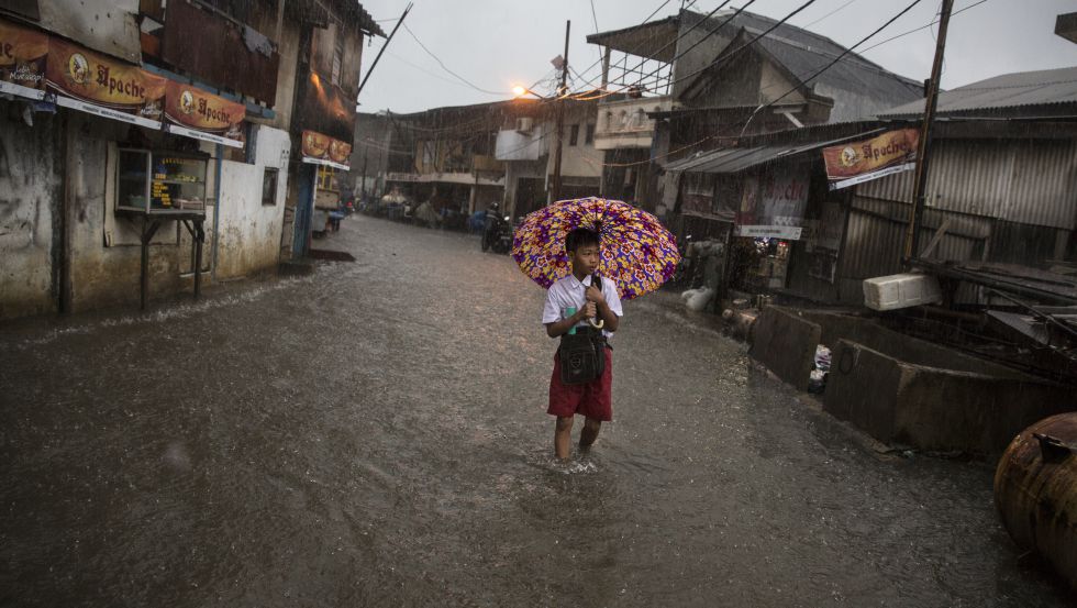 El barrio de Muara Baru en Yakarta es conocido por sus habituales inundaciones.