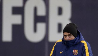 Luis Enrique, en el entrenamiento de ayer.