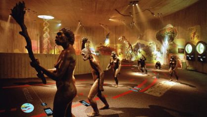 Exposici&oacute;n del museo neanderal de Krapina (Croacia). 