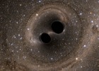 Imagen de la colisi&oacute;n de los dos agujeros negros, en una simulaci&oacute;n por ordenador. 