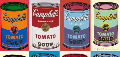 Mosaico de las latas de Campbell's de Andy Warhol.