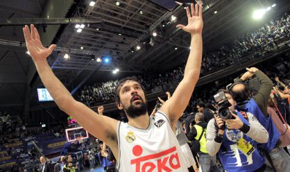 Sergio Llull celebra la victoria de su equipo.