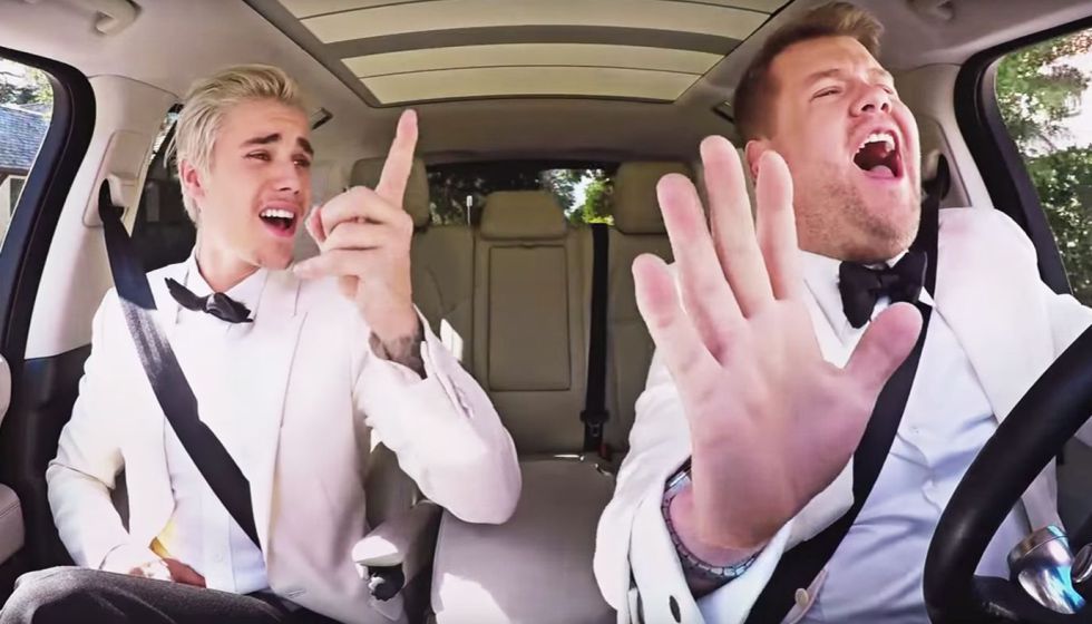 Justin Bieber y James Corden, en un momento de 'Carpool Karaoke'.