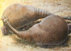 Recreaci&oacute;n art&iacute;stica de dos gliptodontes, familiares de los armadillos de hasta dos toneladas. Se ha secuenciado ADN recuperado de su caparaz&oacute;n