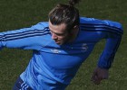 Bale, en un entrenamiento del Madrid.