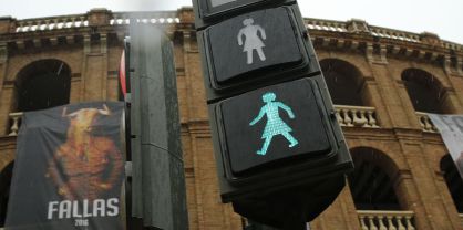 The new traffic lights in Valencia.