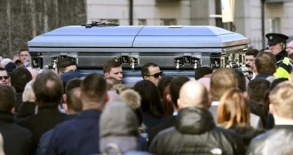 The funeral of David Byrne in Dublin.