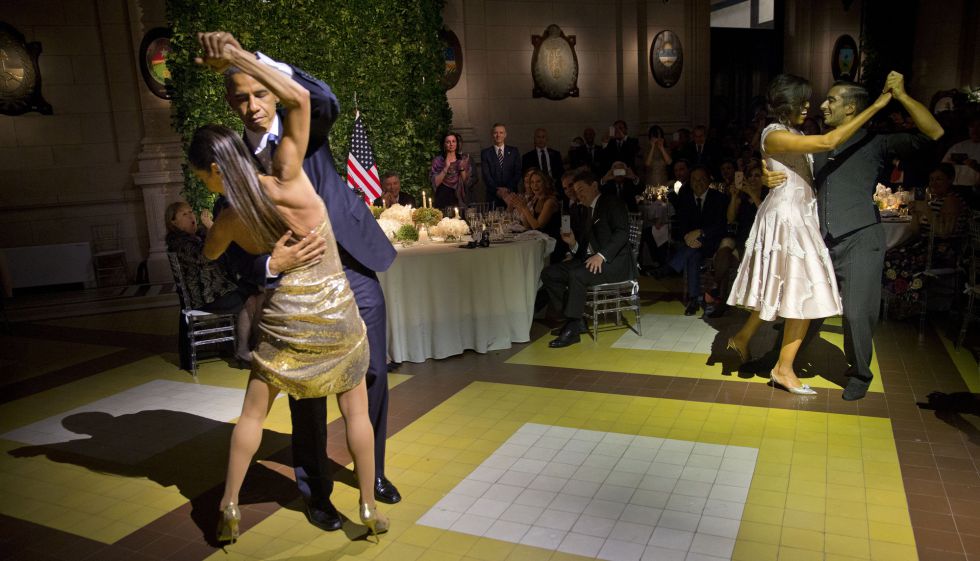 Barack Obama y Michelle Obama, con sus respectivas parejas de baile.