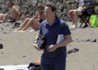 El primer ministro brit&aacute;nico David Cameron pasea por Lanzarote.