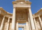 A general view taken on March 27, 2016 shows the theatre in the ancient Syrian city of Palmyra, after government troops recaptured the UNESCO world heritage site from Islamic State (IS) group jihadists on March 27, 2016.  President Bashar al-Assad hailed the victory as an 