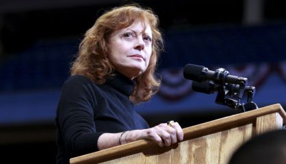 Susan Sarandon, en un acto de apoyo a Bernie Sanders.