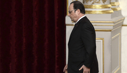 Hollande, tras la reunión semanal de su Gobierno en el Elíseo.