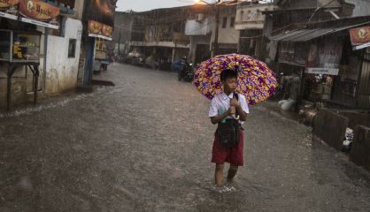 El barrio de Muara Baru en Yakarta es conocido por sus inundaciones.
