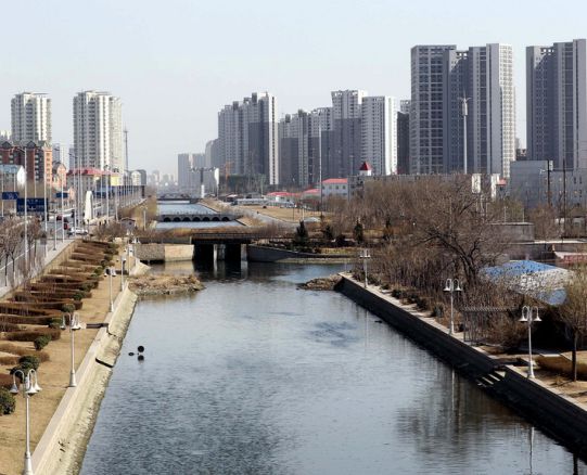 Vista de Tianjin, China.