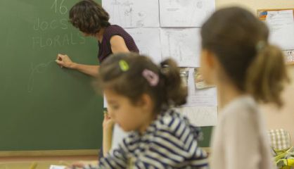Clase de catalán en un colegio de Barcelona.