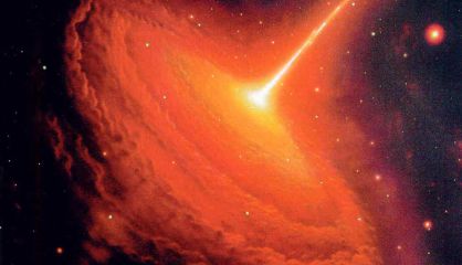 Recreaci&oacute;n de un quasar.