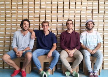 Los fundadores de Pompeii. De izquierda a derecha: Jaime Garrastazu, Jorge y Nacho Vidri y Cosme Bergareche.