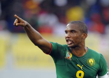 Samuel Eto'o durante el partido de la Copa de &Aacute;frica 2010. 