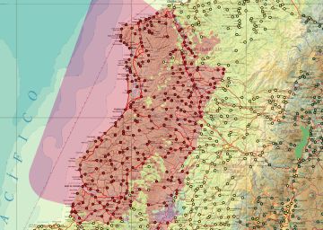Mapa de atenci&oacute;n prioritaria en Ecuador tras el terremoto. 