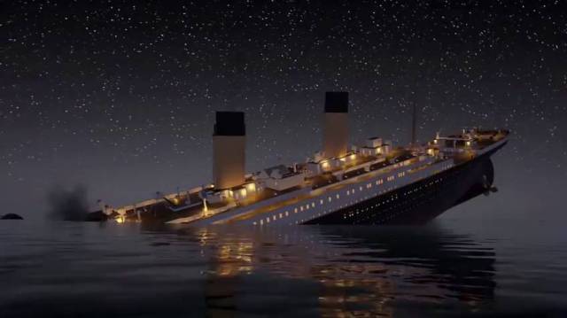 El hundimiento del Titanic en dos horas, 41 minutos y 18 segundos