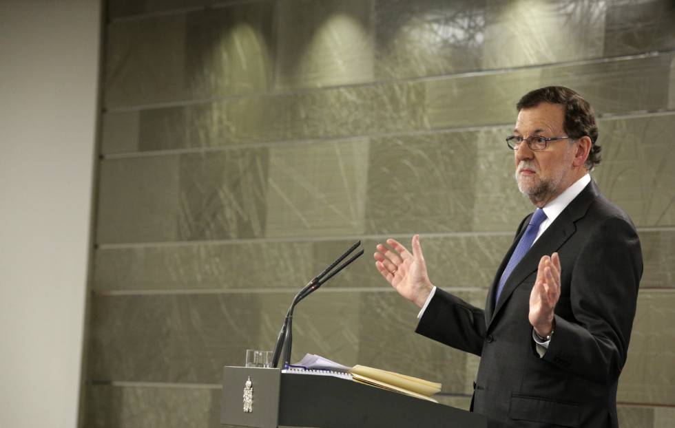 Mariano Rajoy en conferencia de prensa, tras comunicarle al Rey que no cuenta con apoyos para la investidura.