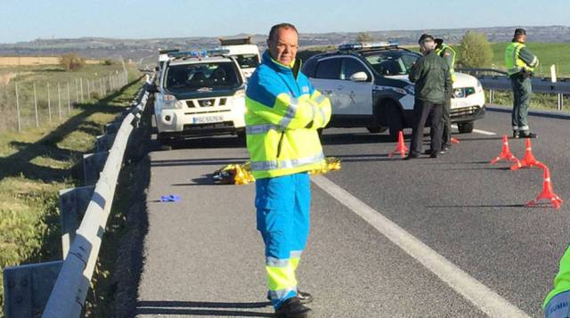 The body of the man shot by a Civil Guard.