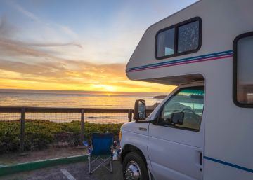 La autocaravana antes de salir de Los &Aacute;ngeles.